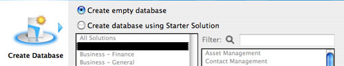 create an empty database