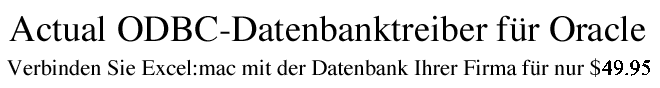 Mac ODBC Driver for Oracle
