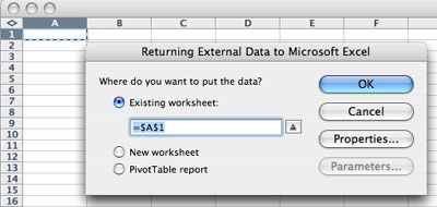 Excel prompt